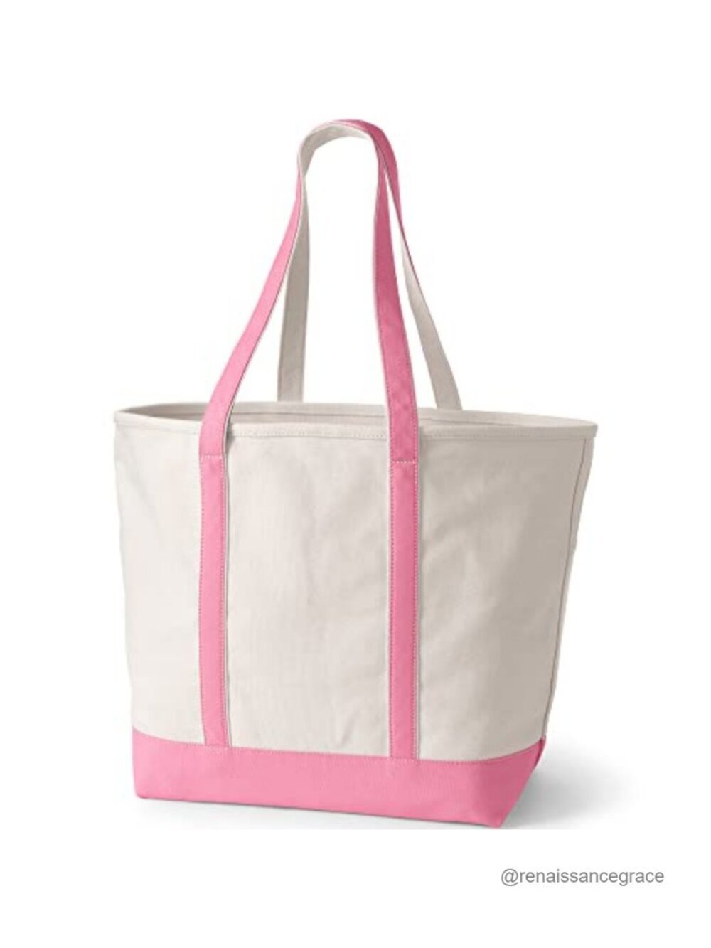 Open Top Canvas Tote Bag X-Large Long Handle - Picture 2 of 4